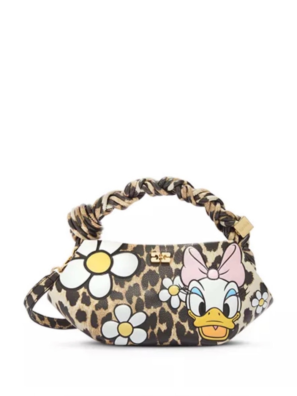 GANNI Bou Mini Daisy Duck Leopard Print Bag NEW